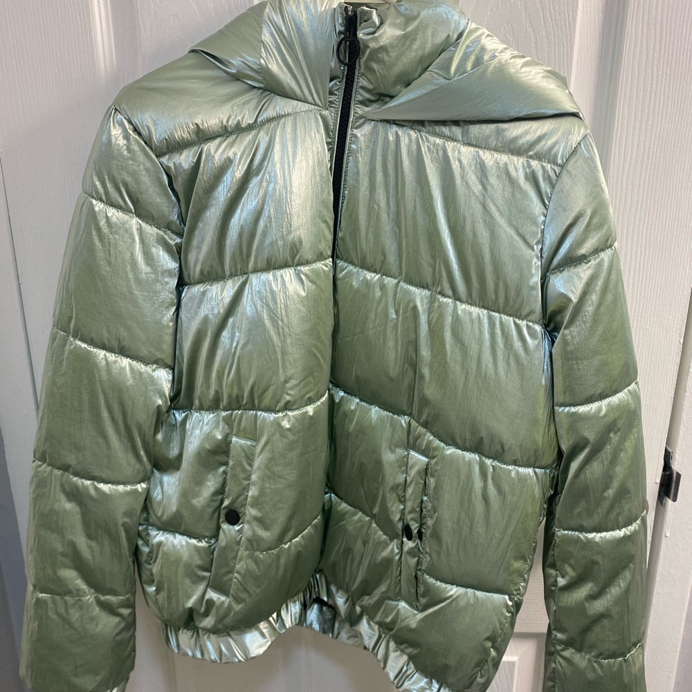 Marc New York green holographic coat